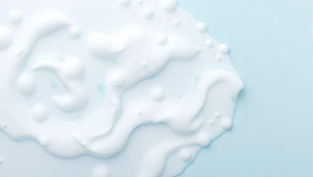 Milk splash on blue background. Realistic 3d illustration.の素材