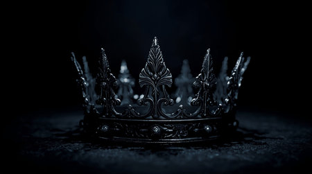 low key image of beautiful queen/king crown. vintage filtered imageの素材