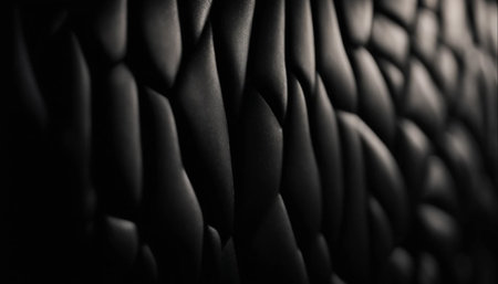 Luxury black leather background. Closeup of black leather texture.の素材