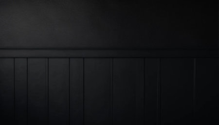 Black wall with wooden texture. 3d rendering, 3d illustration.の素材