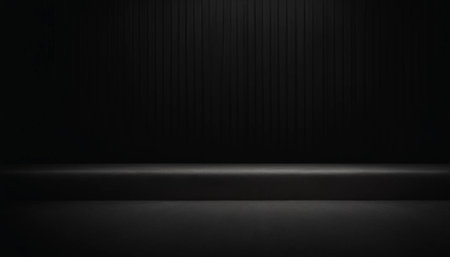 Abstract dark room with black floor and wall. 3D Renderingの素材