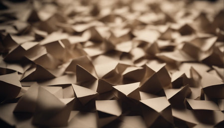 Abstract background made of origami paper. 3d rendering, 3d illustration.の素材
