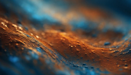 Abstract 3d rendering of wavy surface. Creative background with liquid.の素材