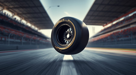 Shoot on the track with motion blur background. 3d renderingの素材