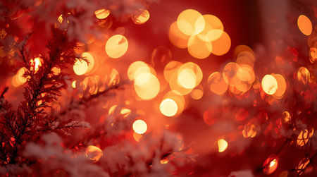 Christmas background. Festive abstract background with bokeh defocused lightsの素材