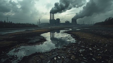 Pollution of the environment. Pollution of the environment. Industrial landscape.の素材