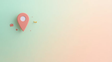 3d rendering of a location pin on colorful background with copy spaceの素材