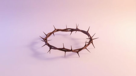 Crown of thorns. Christian symbol. 3D rendering.の素材