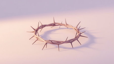 Crown of thorns on a white background. Christian symbol.の素材