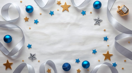 Christmas and New Year background. Christmas decorations on white background. Top view.