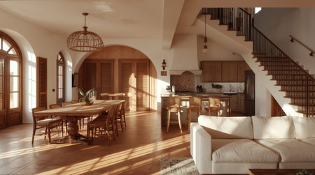 Interior of a modern living room. 3D Rendering.
