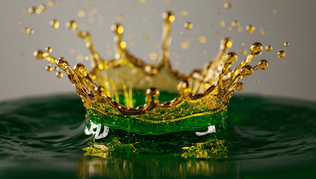 Falling drops of water. Splash effect after collision a falling drops with water Surface