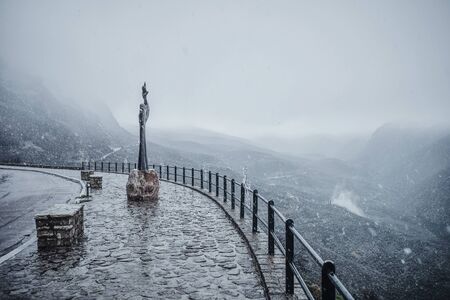 Delphi, Mountain view, Winterの写真素材