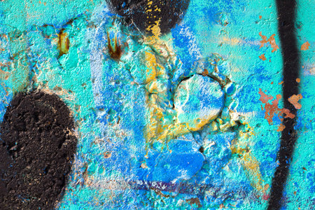 Creative arts background stone age textured wall painted with colored inks. Abstract graffiti....