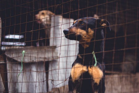 Shelter for homeless dogs, waiting for a new owner