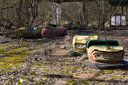 Abandoned amusement park in the Pripyat cityの写真素材