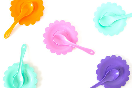 pastel colours pink, purple, aquamarine, color plates set isolated on white