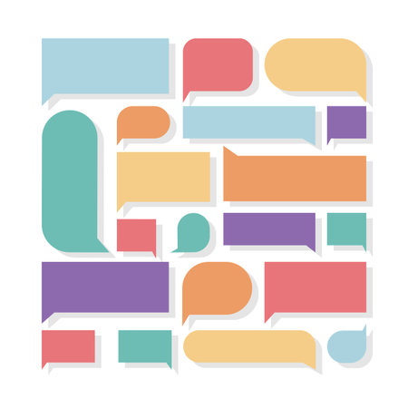 Set of cloud speech bubbles of different shapes, sizes and colors. Talk bubbles collection for chat,...
