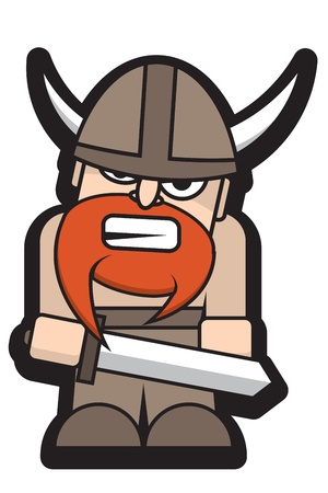 Angry Viking with a Swordのイラスト素材