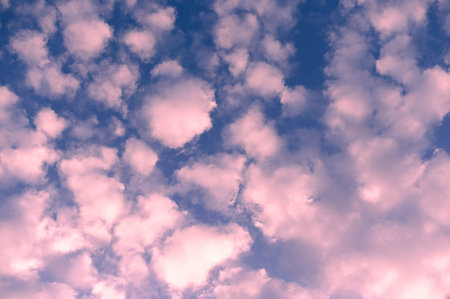 Dark fantasy sky, blue and pink shade with white clouds