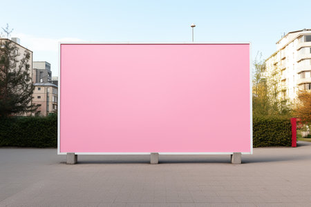 Blank pink advertising light box or billboard for promotion in the cityの素材
