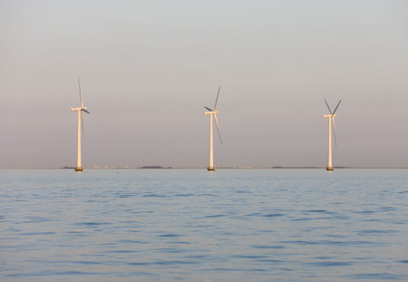 Water - Windmills at seaの写真素材