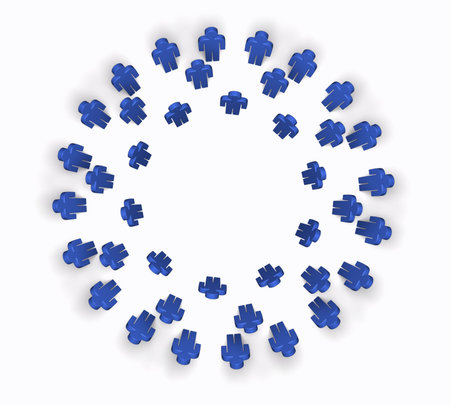 Men - Blue Circle, isolatedの写真素材