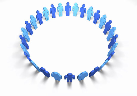 Men and Women Blue - Circleの写真素材