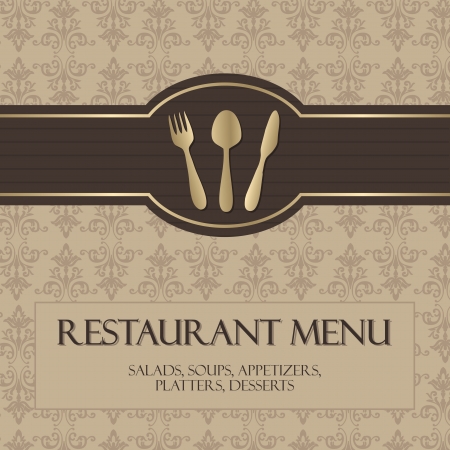 Restaurant menu, with gold detailsのイラスト素材