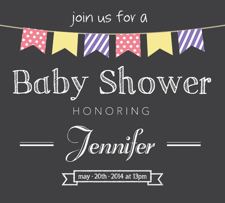 Baby Shower Invitation Cardのイラスト素材