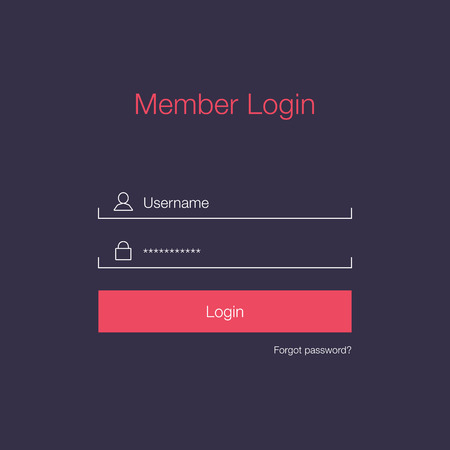 Clean Member Login Designのイラスト素材