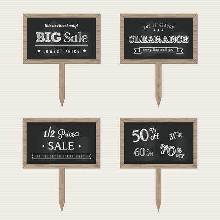 Wooden Chalk Sale Signsのイラスト素材