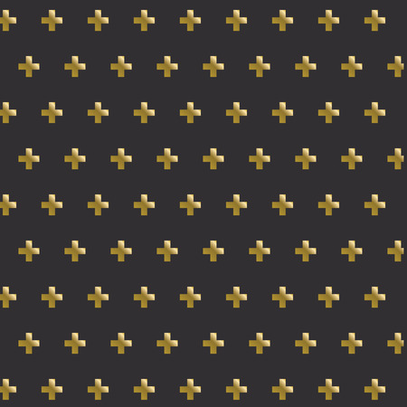 Golden cross seamless pattern backgroundのイラスト素材