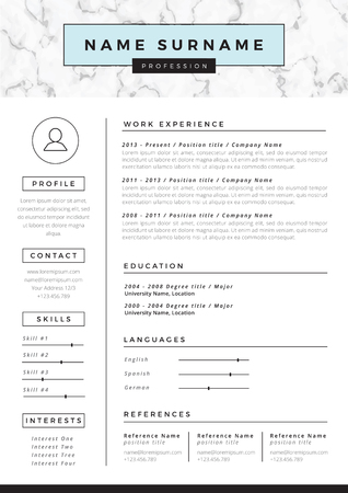 Resume template with marble textureのイラスト素材