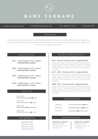 Resume templateのイラスト素材
