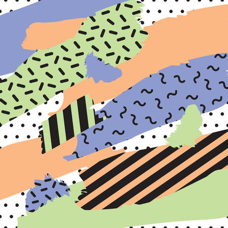 Retro memphis style background, 80s, 90sのイラスト素材