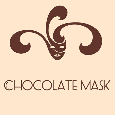 chocolate mask. Logo suitable for your confectionery or any similar businessのイラスト素材
