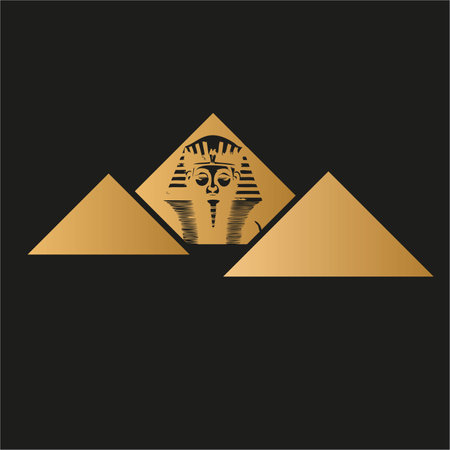 Sphinx logo. Pharaoh and Egyptian pyramidsのイラスト素材