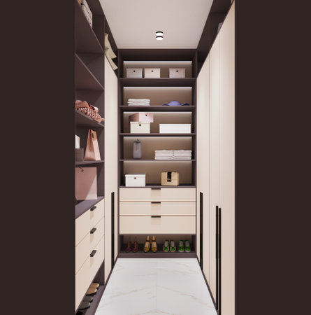 Closet in a modern room. 3d rendering mock upの写真素材