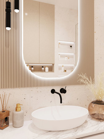 Washbasin in the bathroomの写真素材