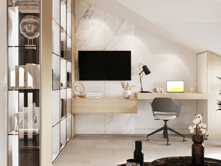 office in the houseの写真素材