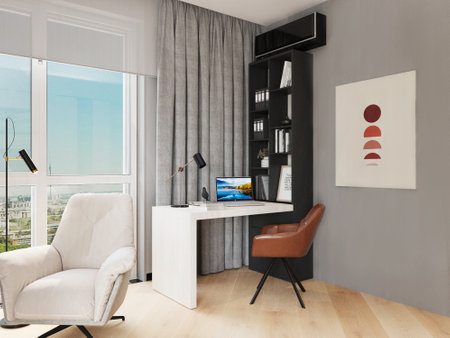 Cabinet in the room and a chairの写真素材