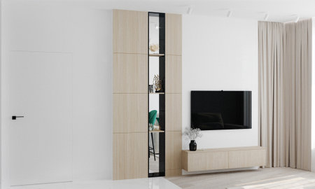 Wardrobe near TVの写真素材