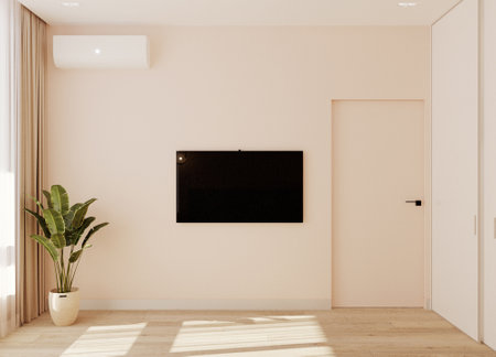 TV on the wallの写真素材