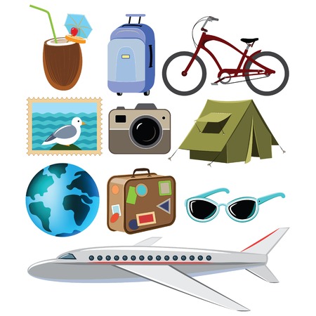 Travel icons symbol collection. Travel set. Vector illustrationのイラスト素材