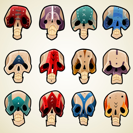 A set of twelve skullsのイラスト素材