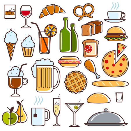 Set of Universal Standard New Flat Isolated Restaurant Icons. Restaurant Icons. Vectorのイラスト素材