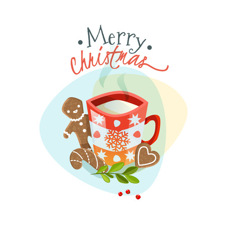 Emblem with Cookies and milke. Cookies and milk. Vector illustrationのイラスト素材