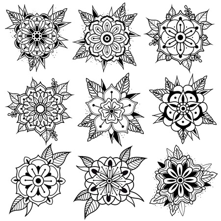 Vector Flowers anti-stressのイラスト素材