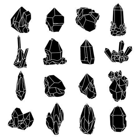 Crystals and stones Isolated Vector Set. Vector illustrationのイラスト素材